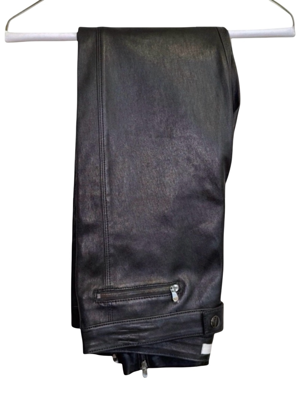 Sentaler 100% Leather Skinny Jeans | 8 | Black Designer Zip Ankle Luxe Pants